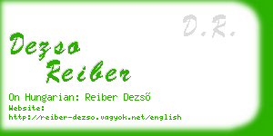 dezso reiber business card
